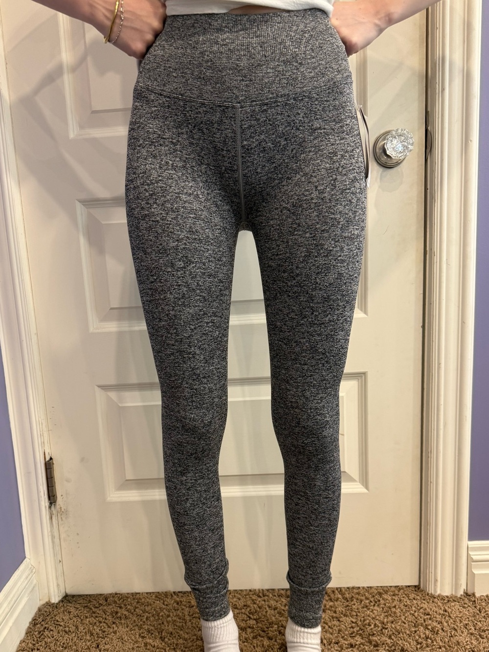 Spiritual Gangster Heather Seamless Gray Leggings